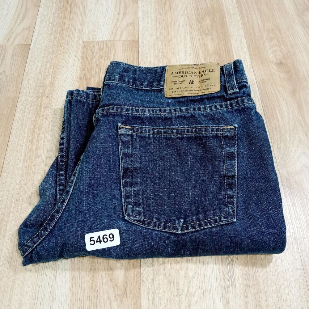 American Eagle Jeans Womens 12 (32) Bootcut Cotton‎ Hole Dark Wash - Picture 11 of 13